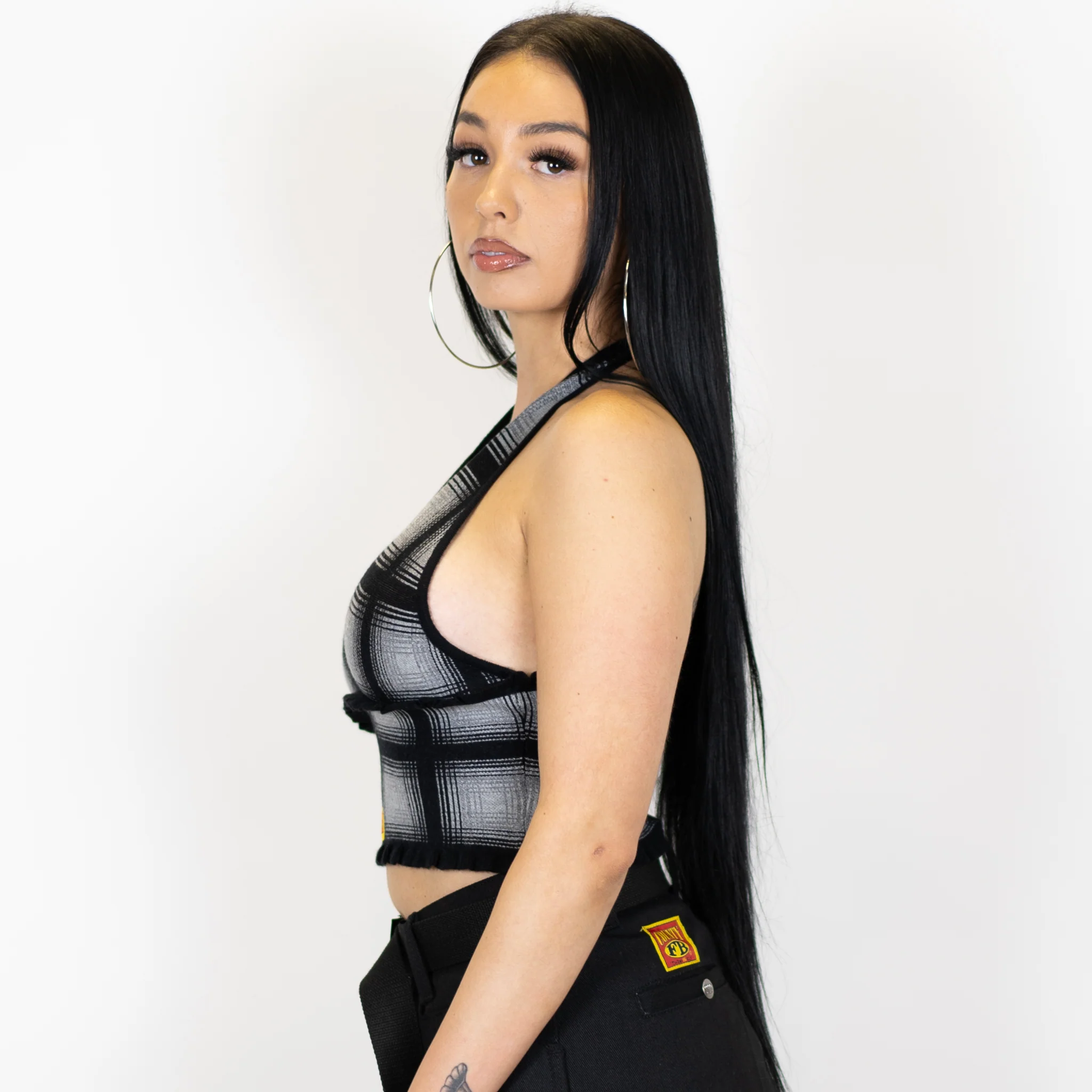 FB County Flannel Backless Halter Top - Image 10