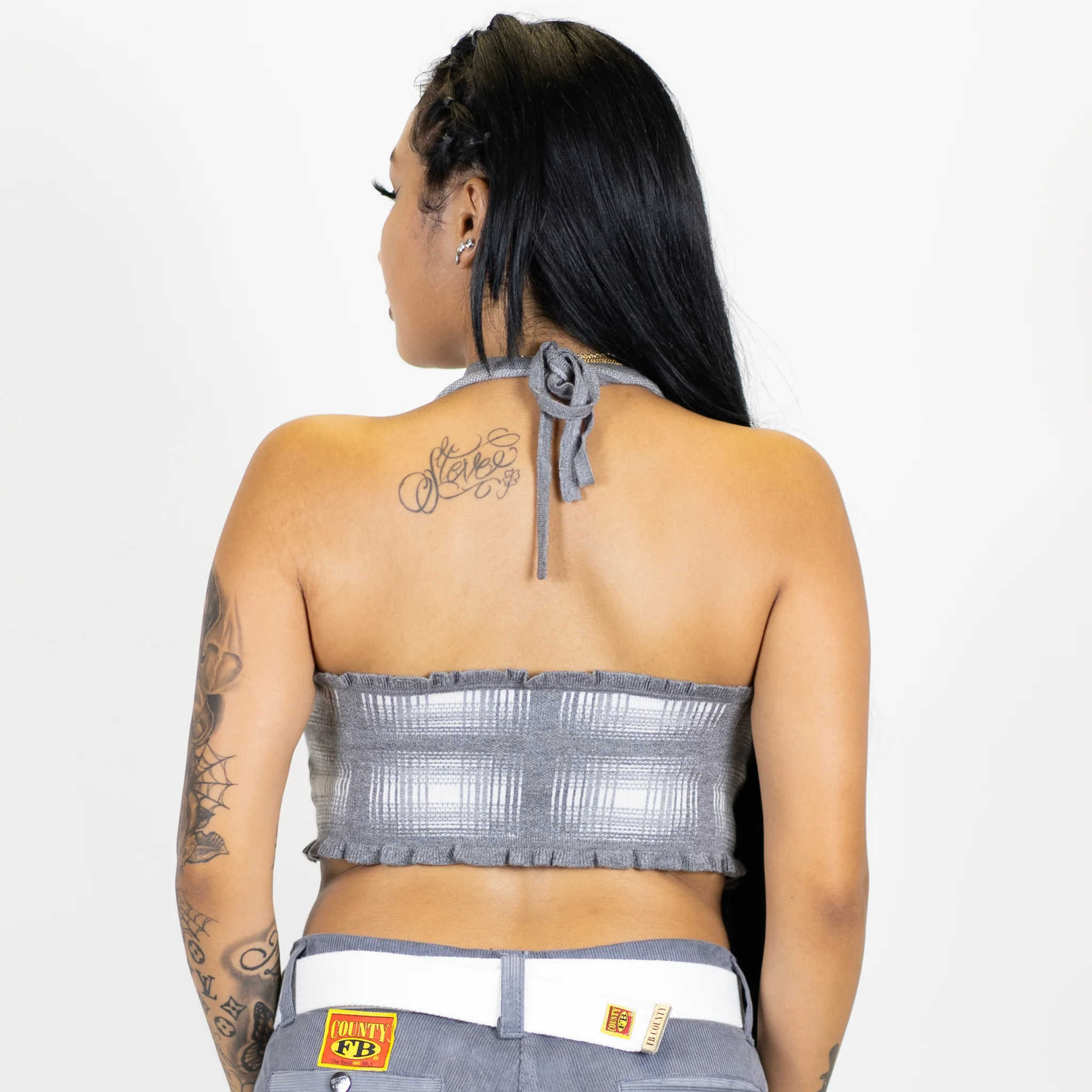 FB County Flannel Backless Halter Top - Image 13