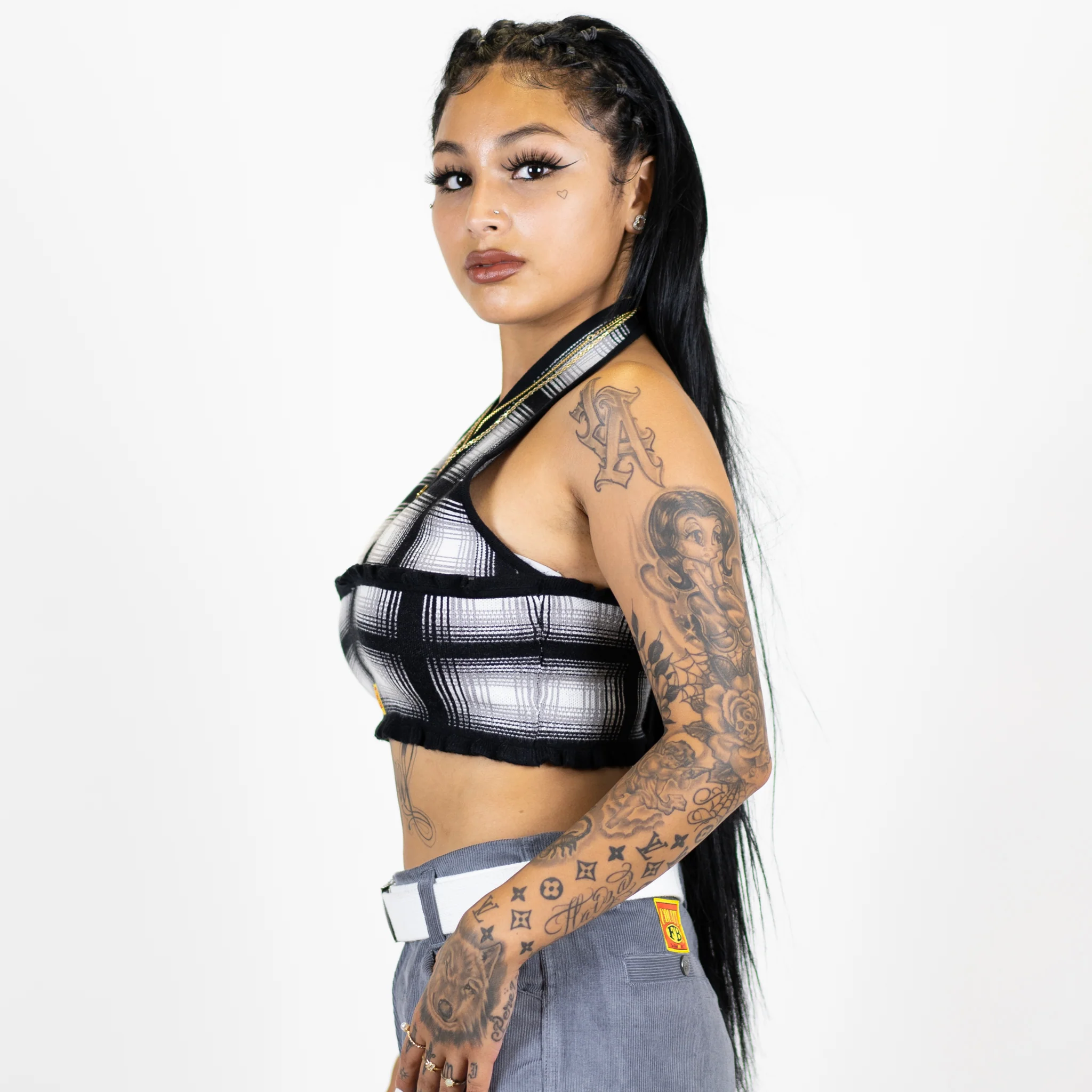 FB County Flannel Backless Halter Top - Image 19
