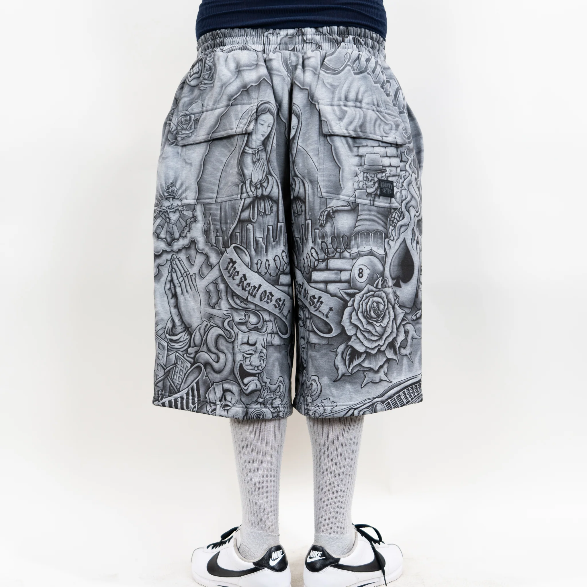 FB County Inked Up Baggy Fleece Shorts - Image 13