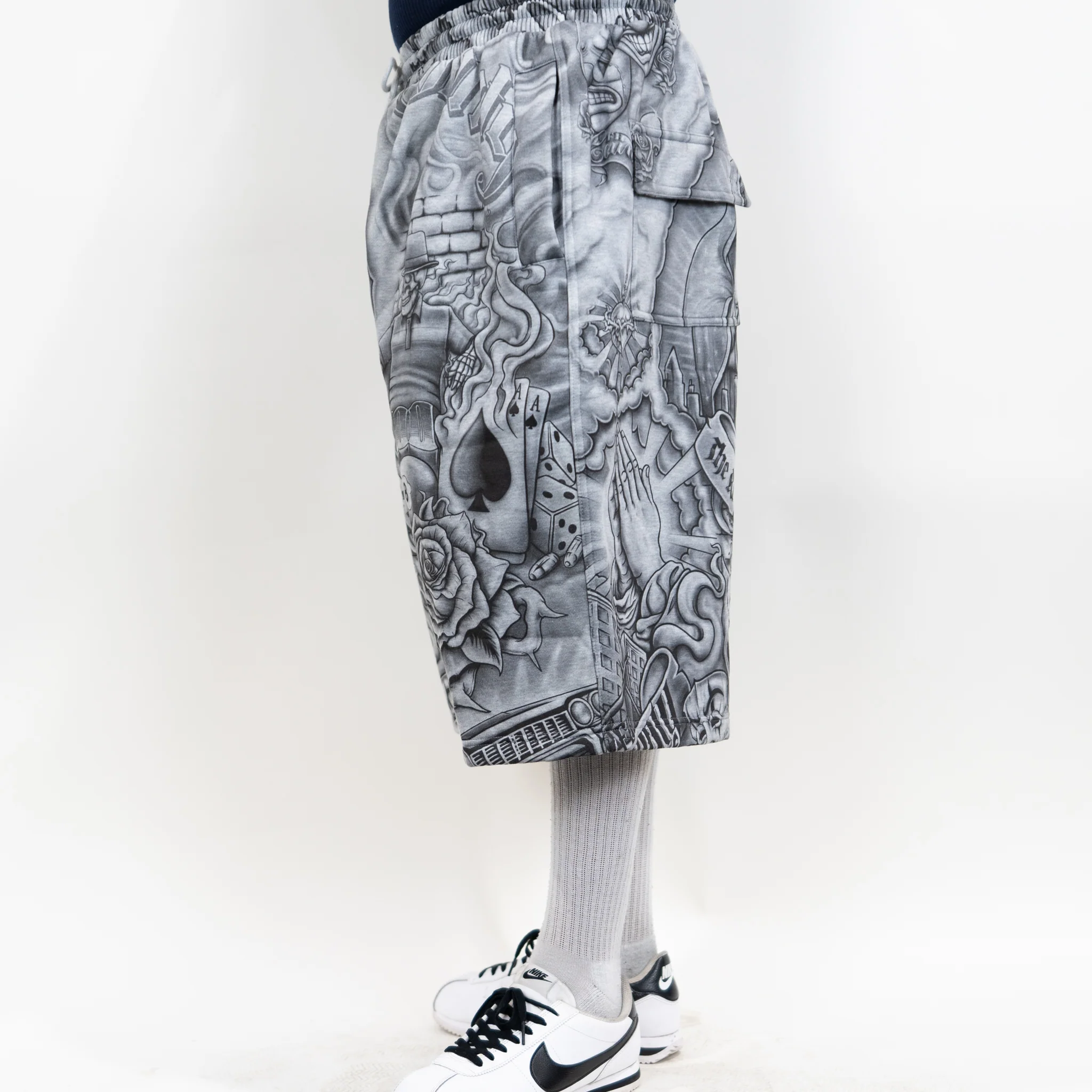 FB County Inked Up Baggy Fleece Shorts - Image 14