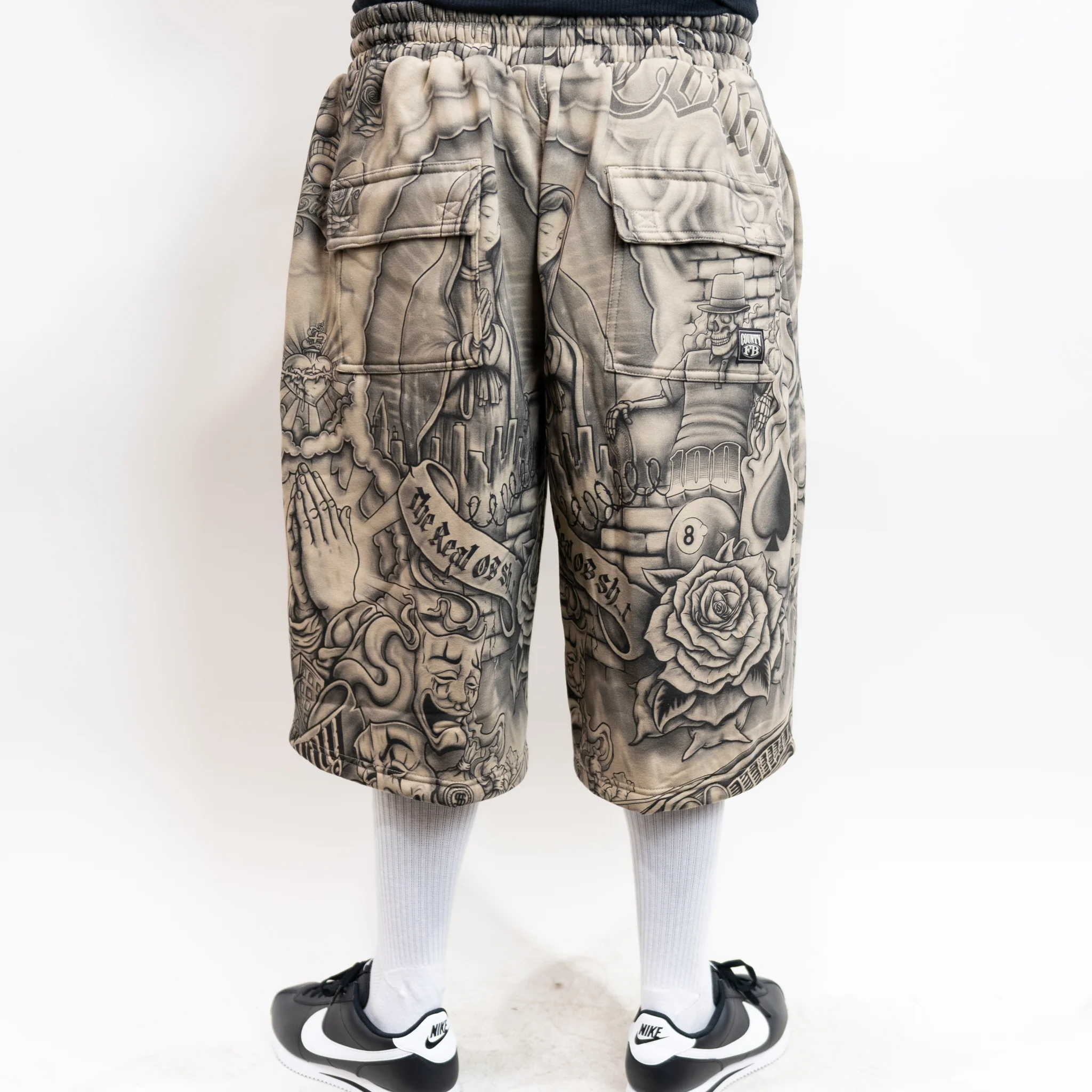 FB County Inked Up Baggy Fleece Shorts - Image 19