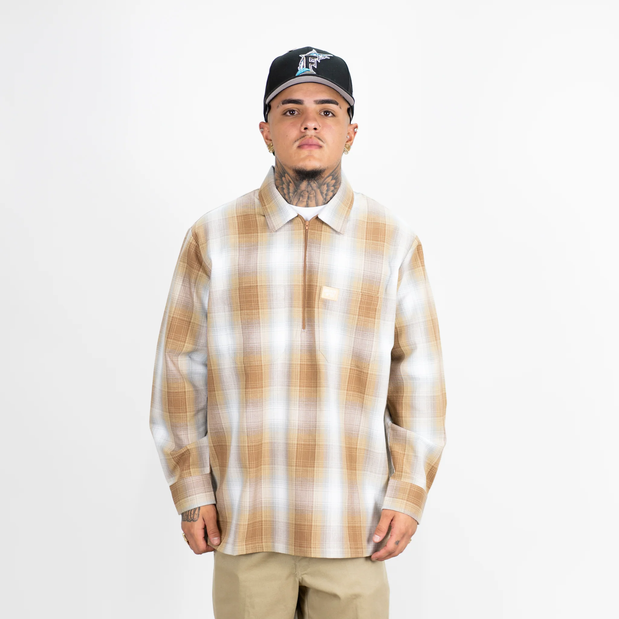 FB County Long Sleeve Checker Zip Shirt - Image 14