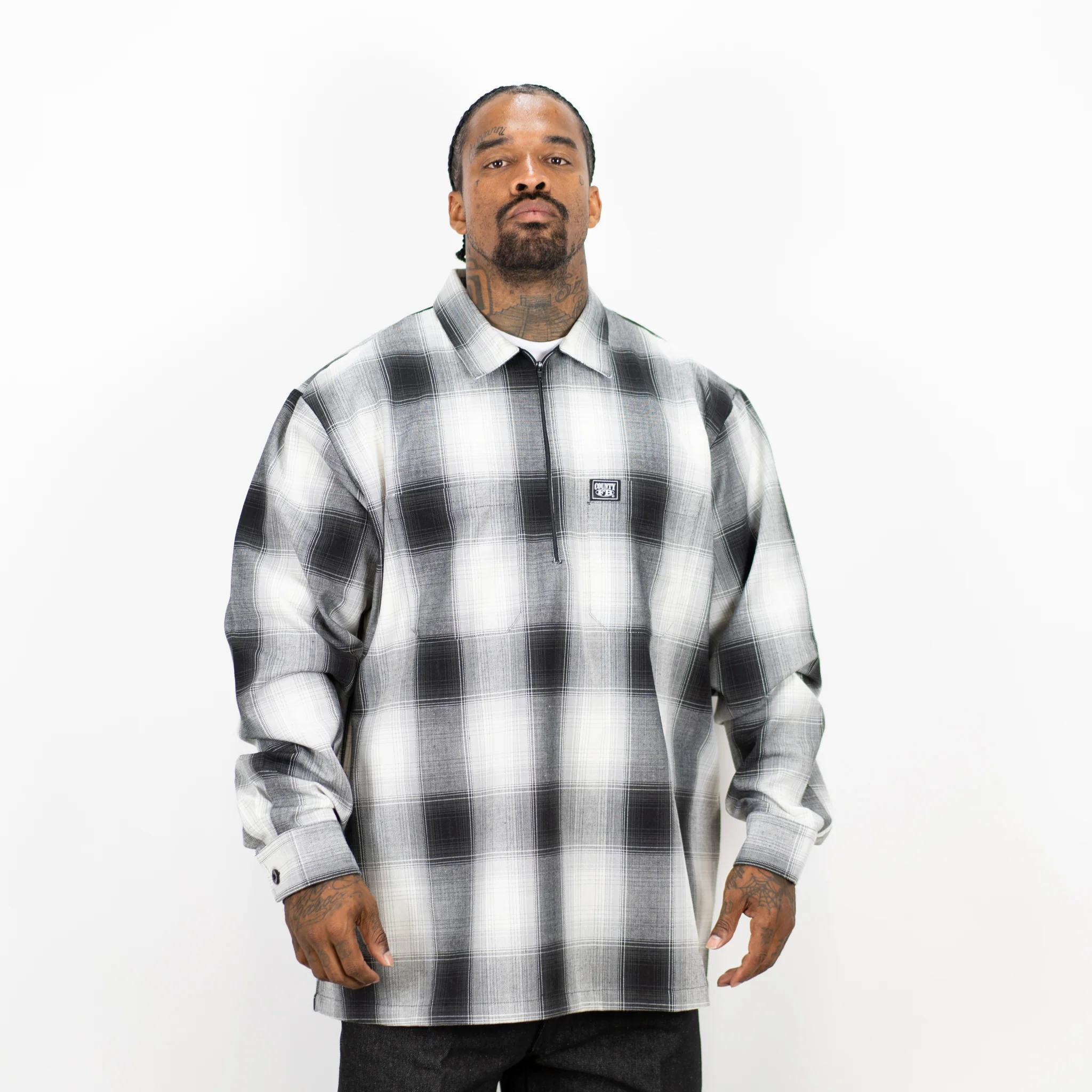 FB County Long Sleeve Checker Zip Shirt - Image 15