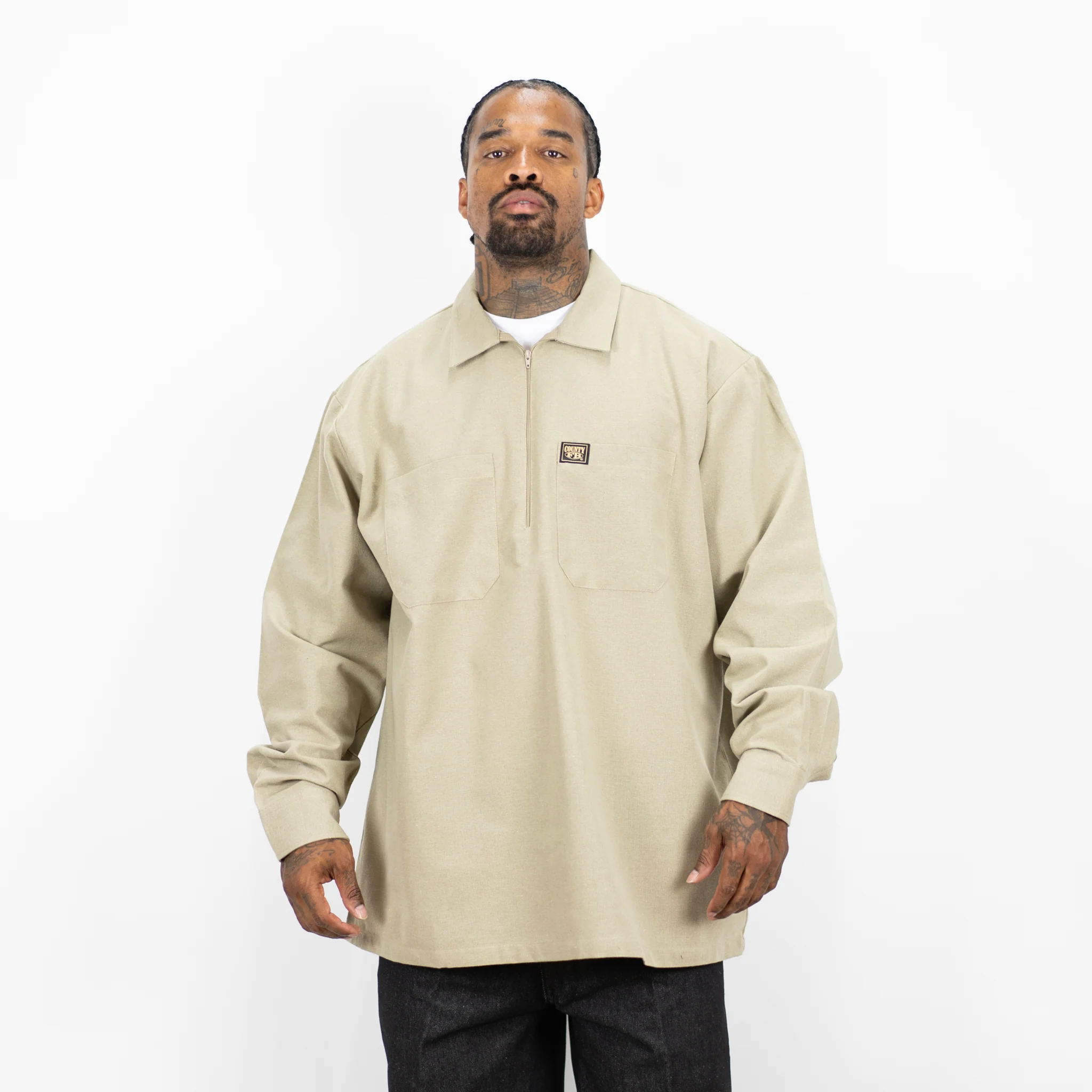 FB County Long Sleeve Checker Zip Shirt - Image 3
