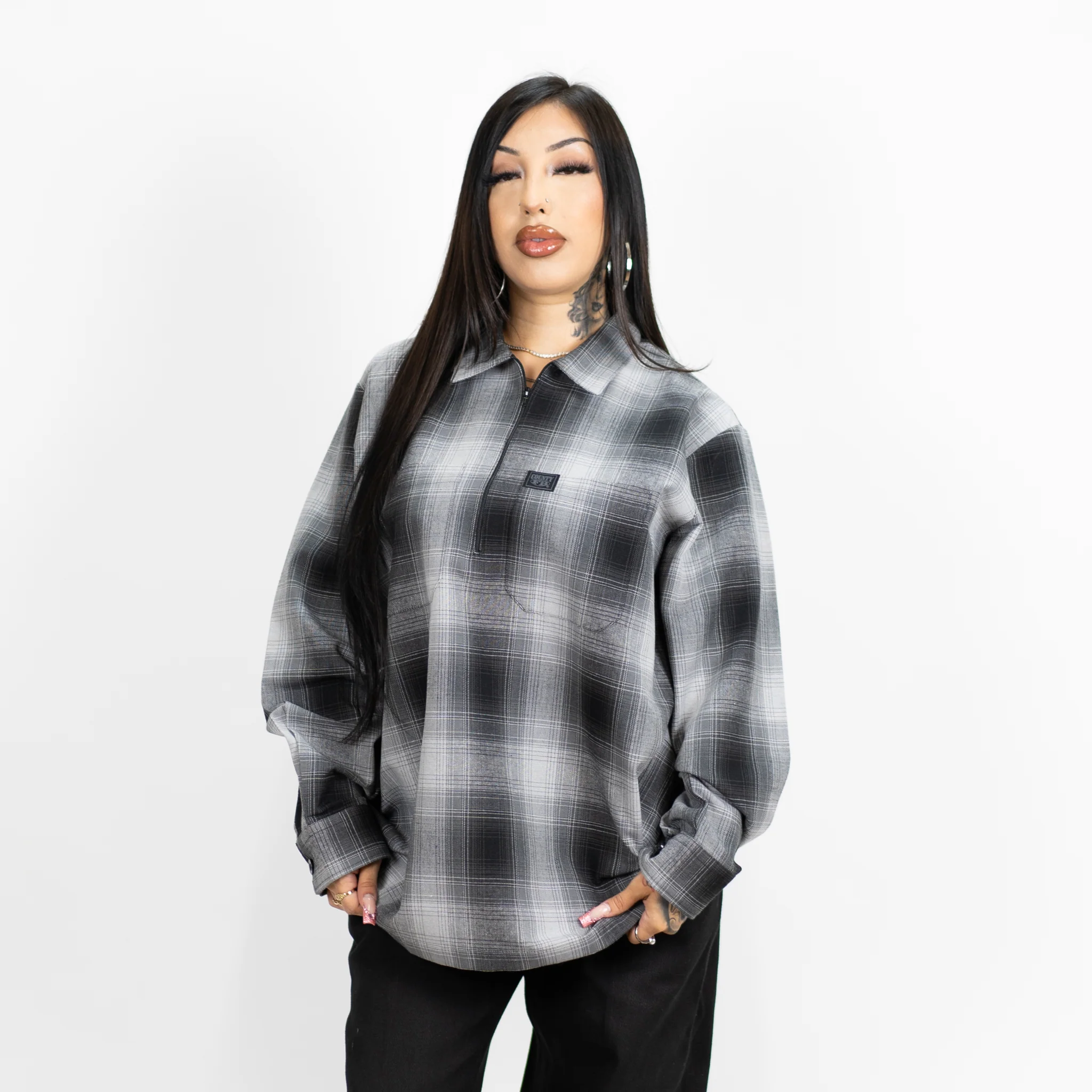 FB County Long Sleeve Checker Zip Shirt - Image 5
