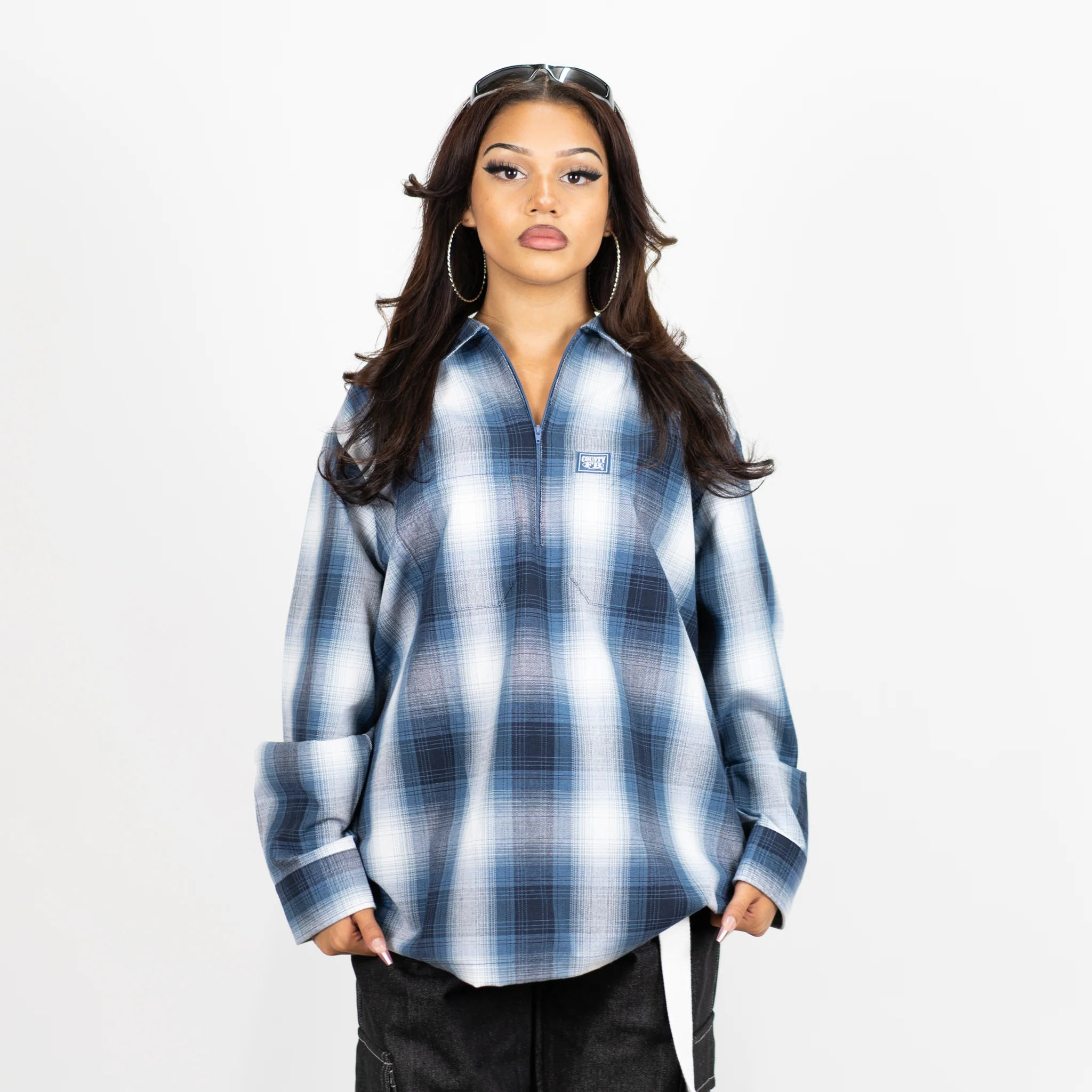 FB County Long Sleeve Checker Zip Shirt - Image 8