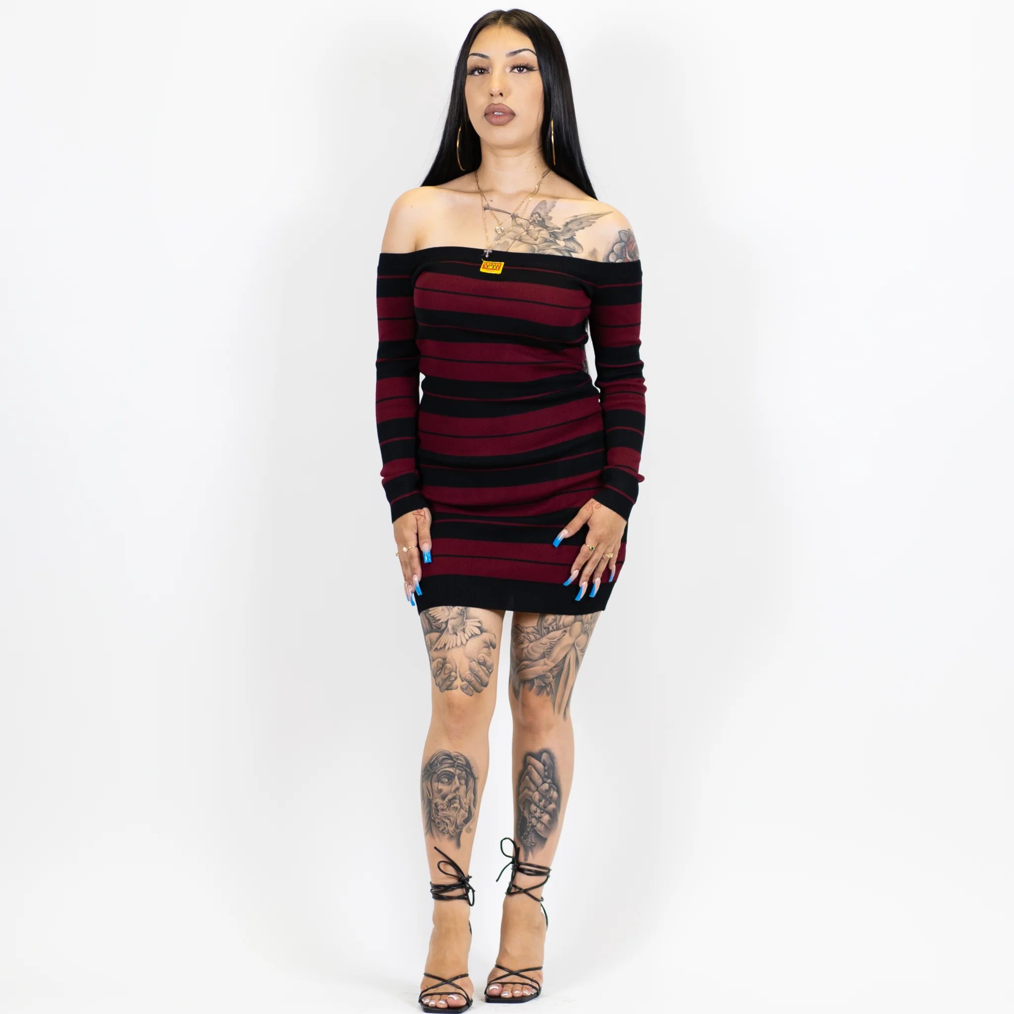 FB County Long Sleeve Off The Shoulder Dress - Image 3