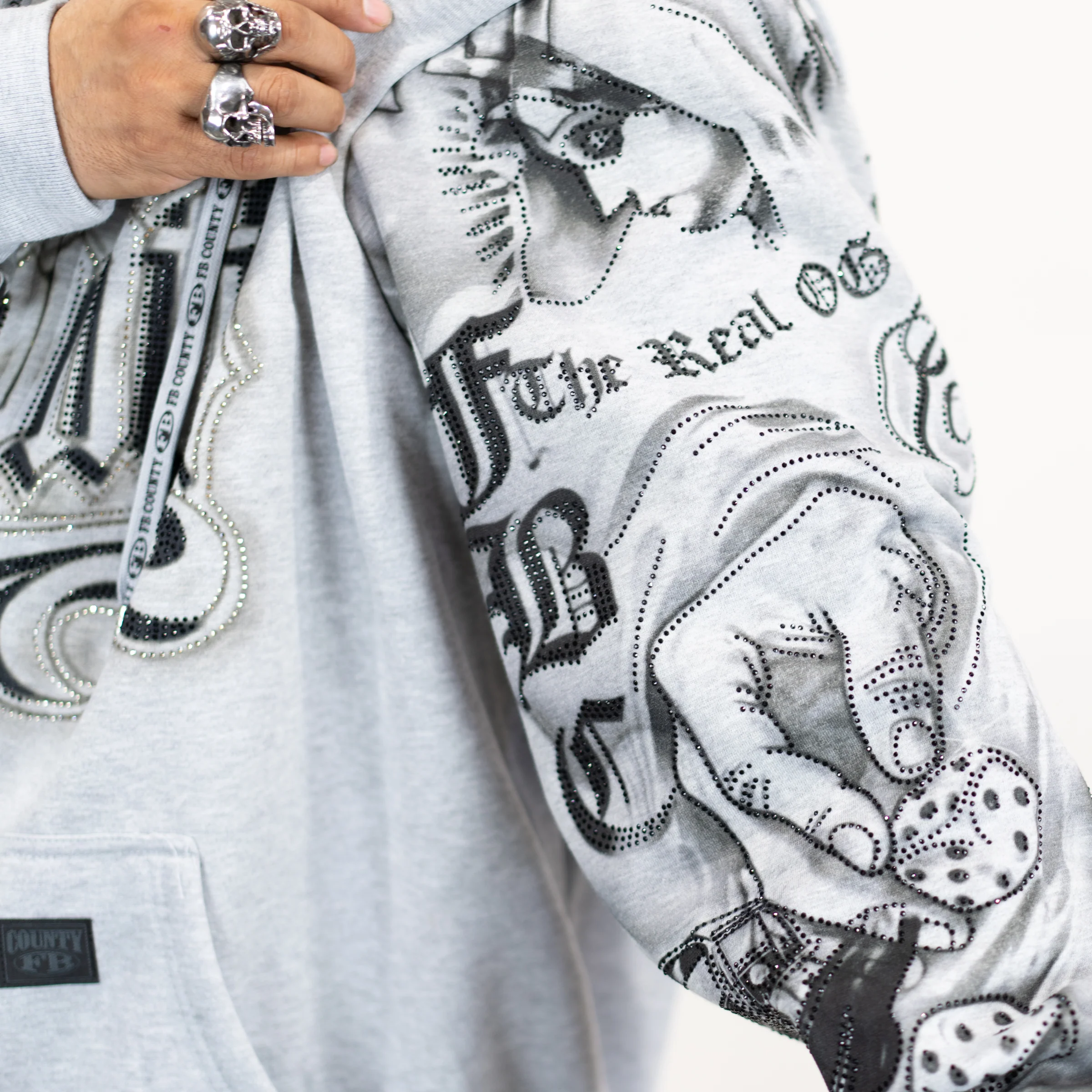 FB County Rhinestone Tatted Up Hoodie - Image 3