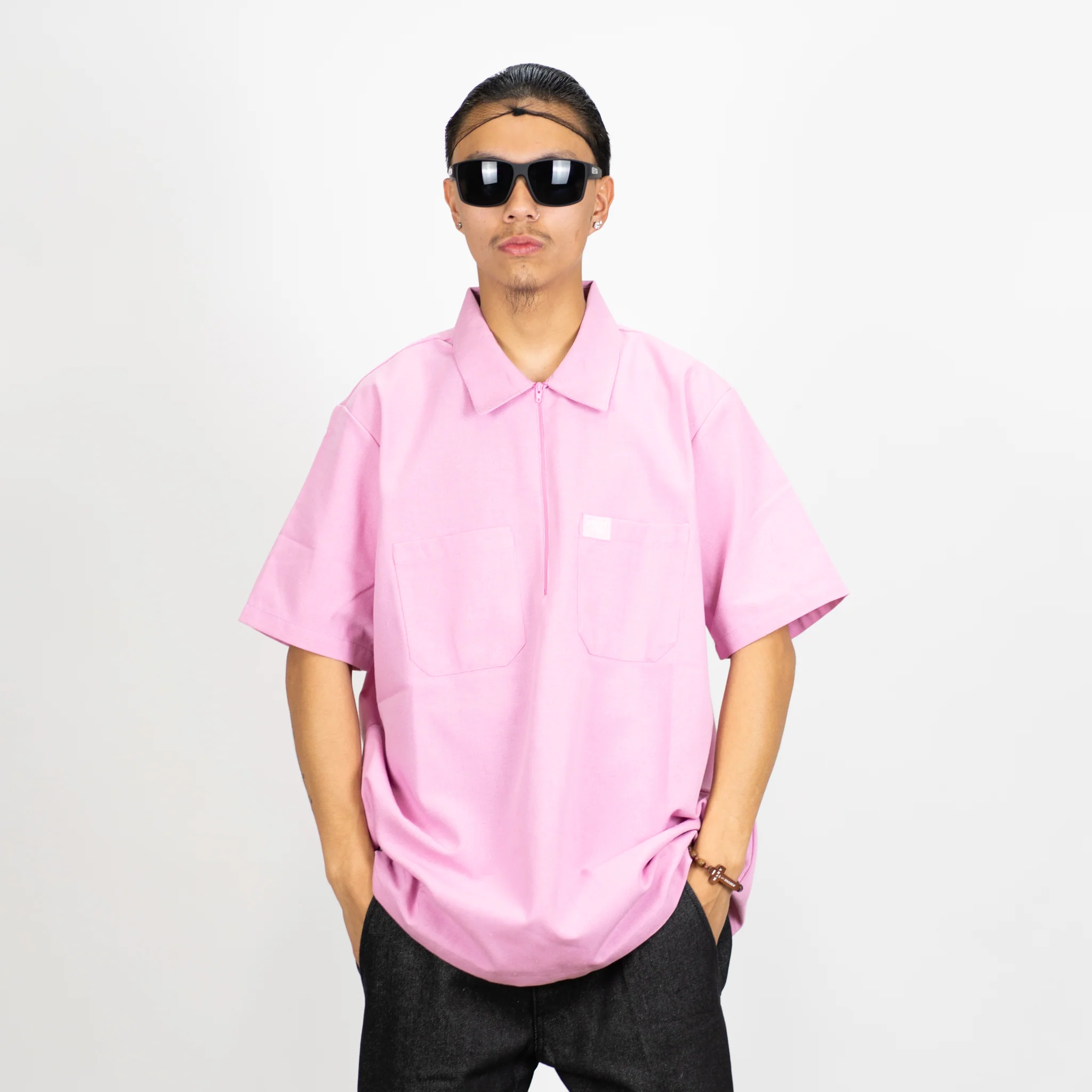 FB County Short Sleeve Checker Zip Shirt - Image 6