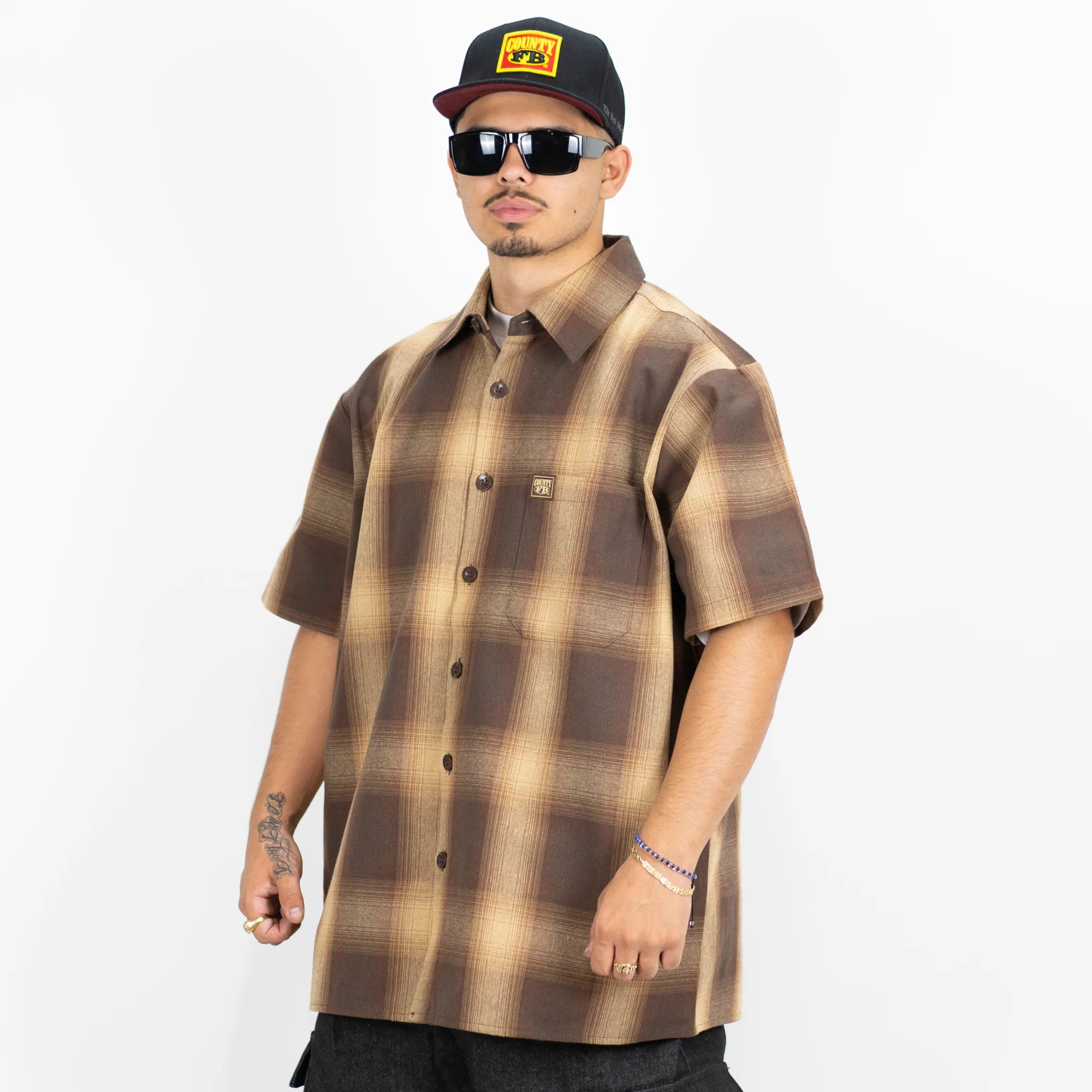FB County Short Sleeve Checker Flannel Shirt - Image 26