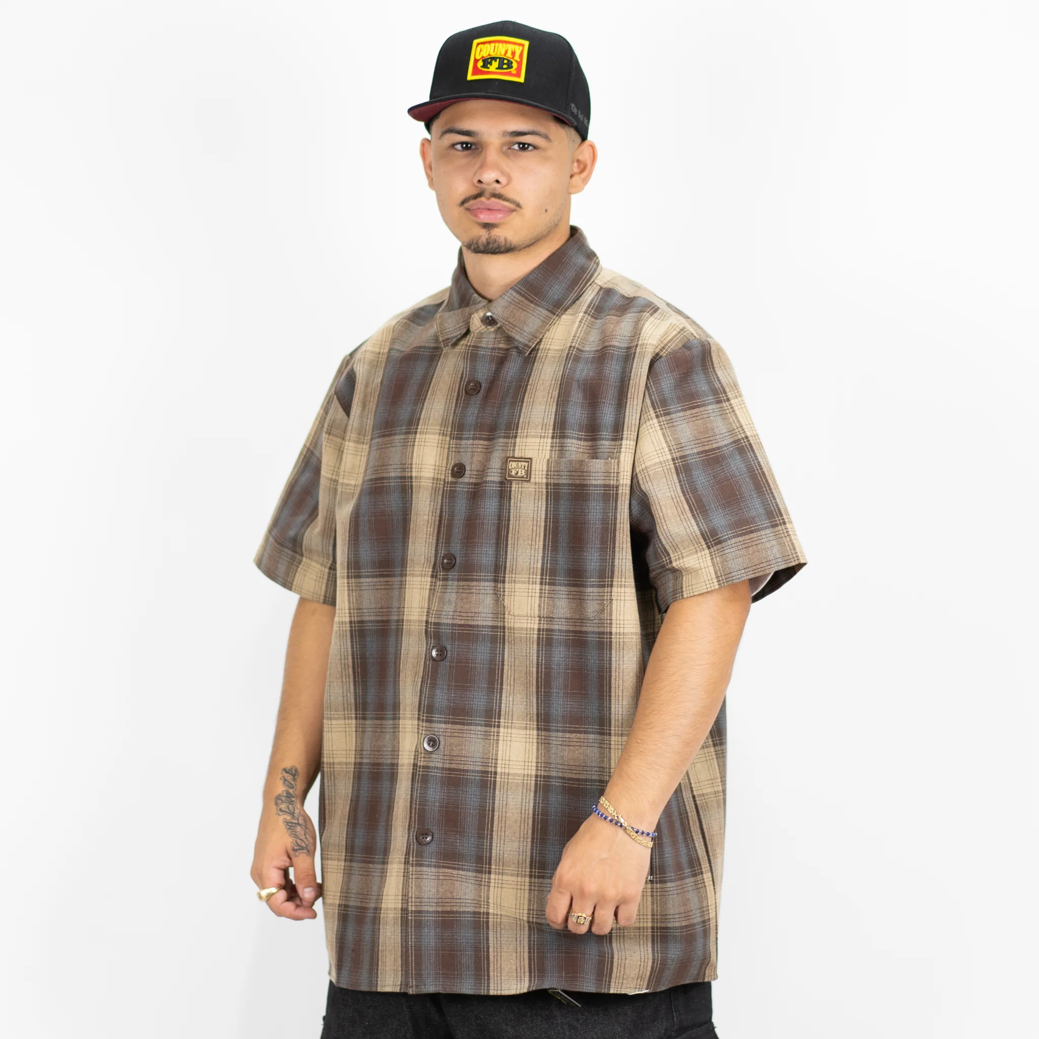 FB County Short Sleeve Checker Flannel Shirt - Image 5