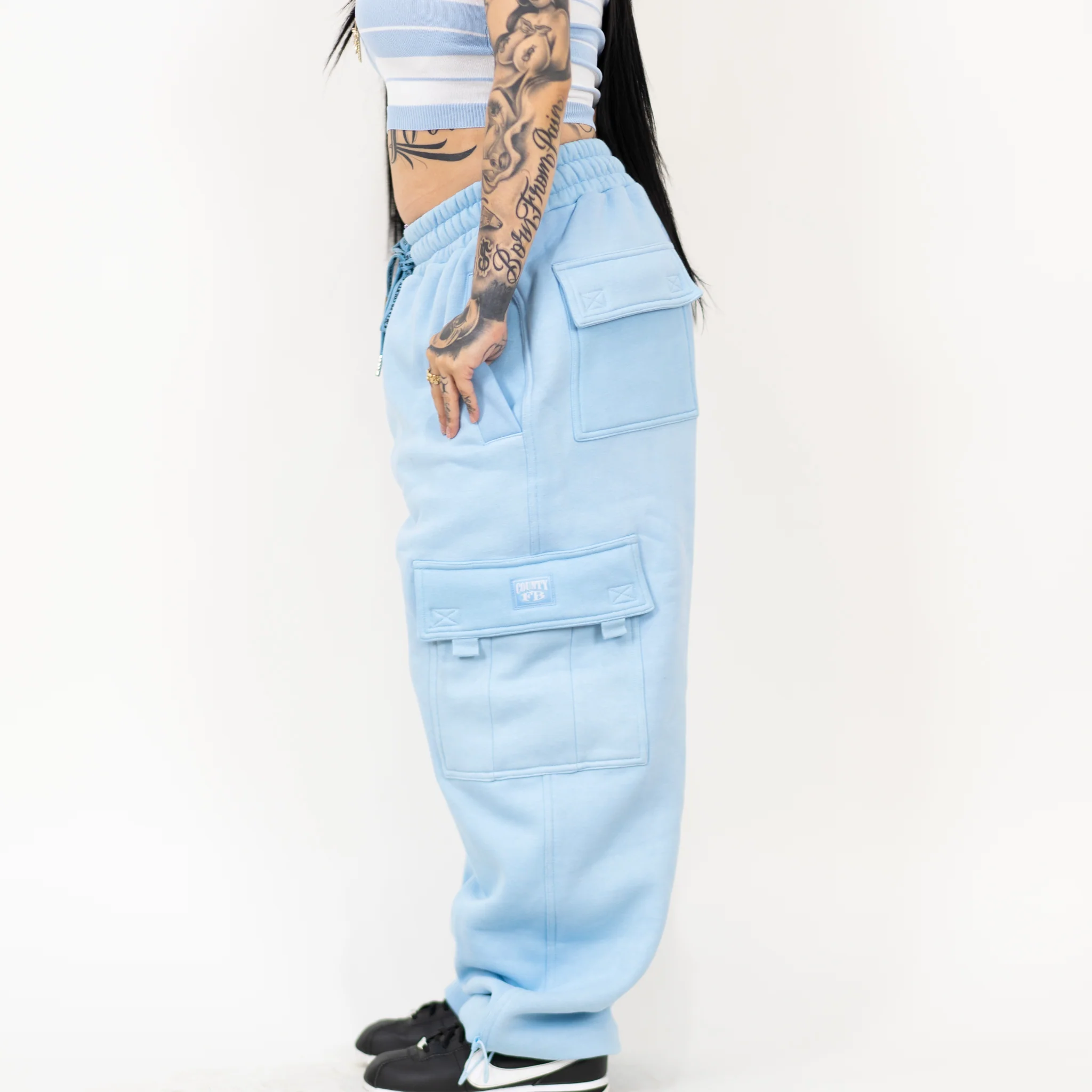 FB County Heavyweight Baggy Cargo Sweatpants - Image 8