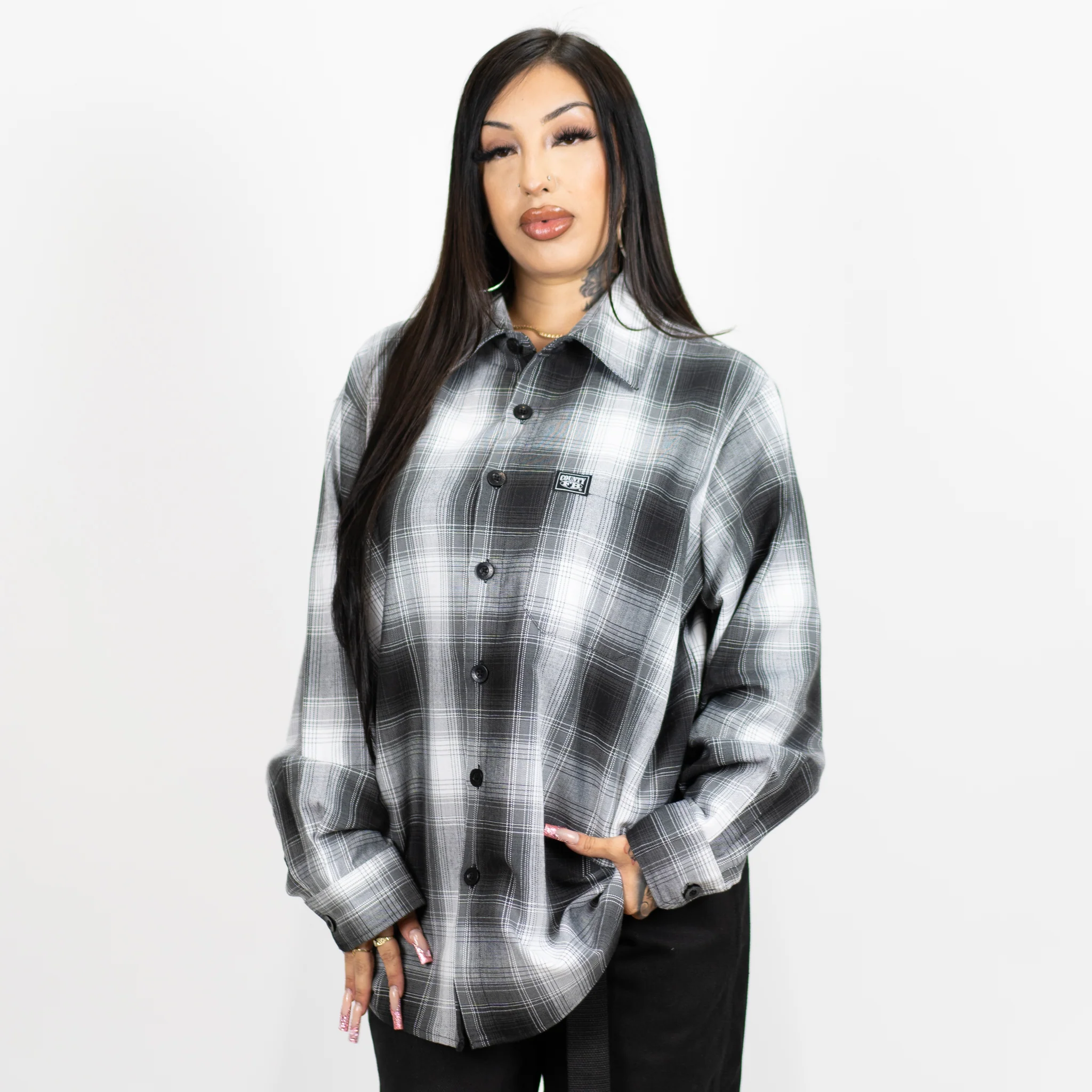 FB County Long Sleeve Checker Flannel Shirt - Image 5
