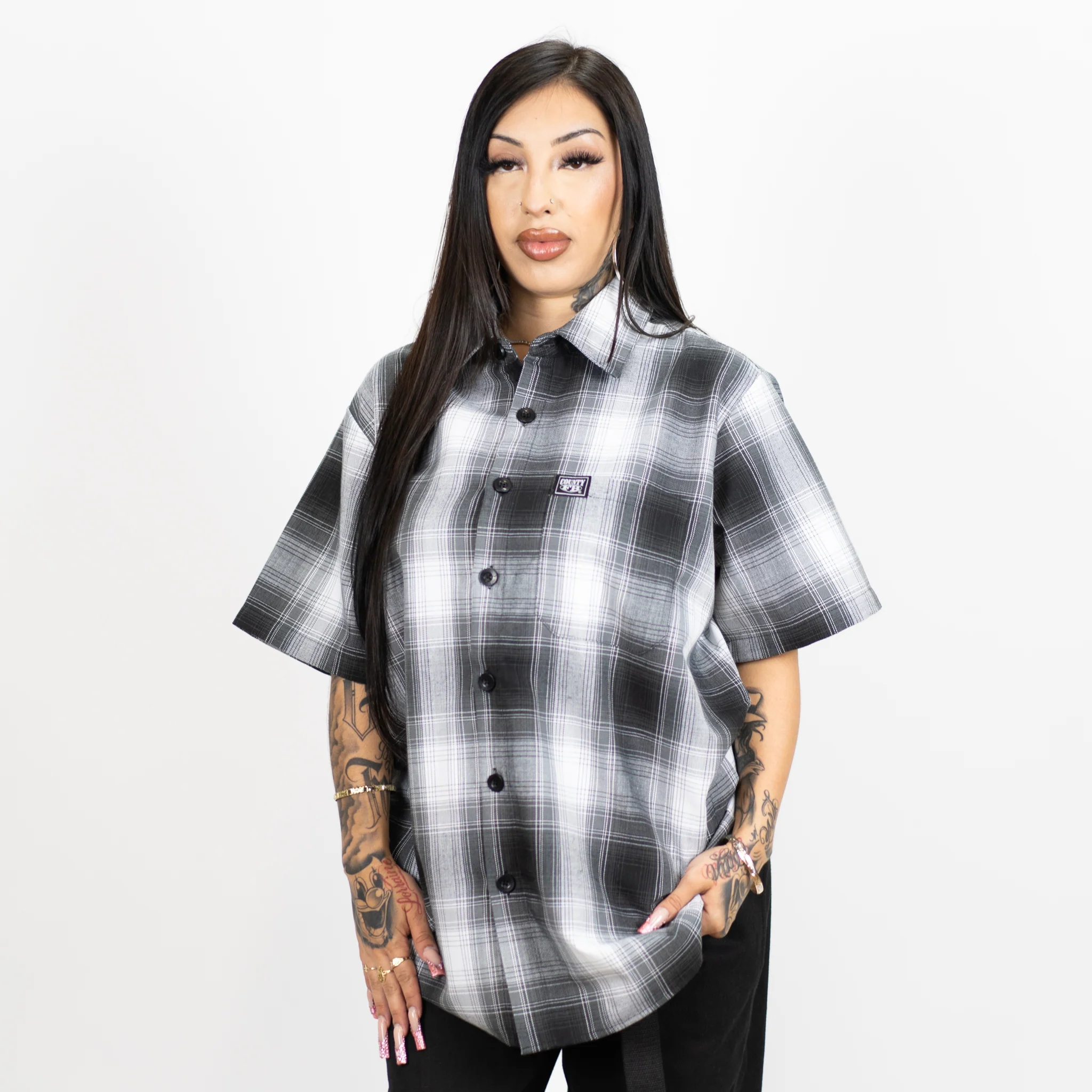 FB County Short Sleeve Checker Flannel Shirt - Image 5